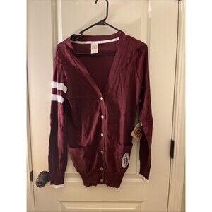 University Of South Carolina USC Burgundy White Varsity Cardigan Women's Sweater